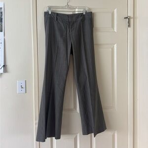 Alice + Olivia Gray Pinstripe Wide-Leg Dress Pants